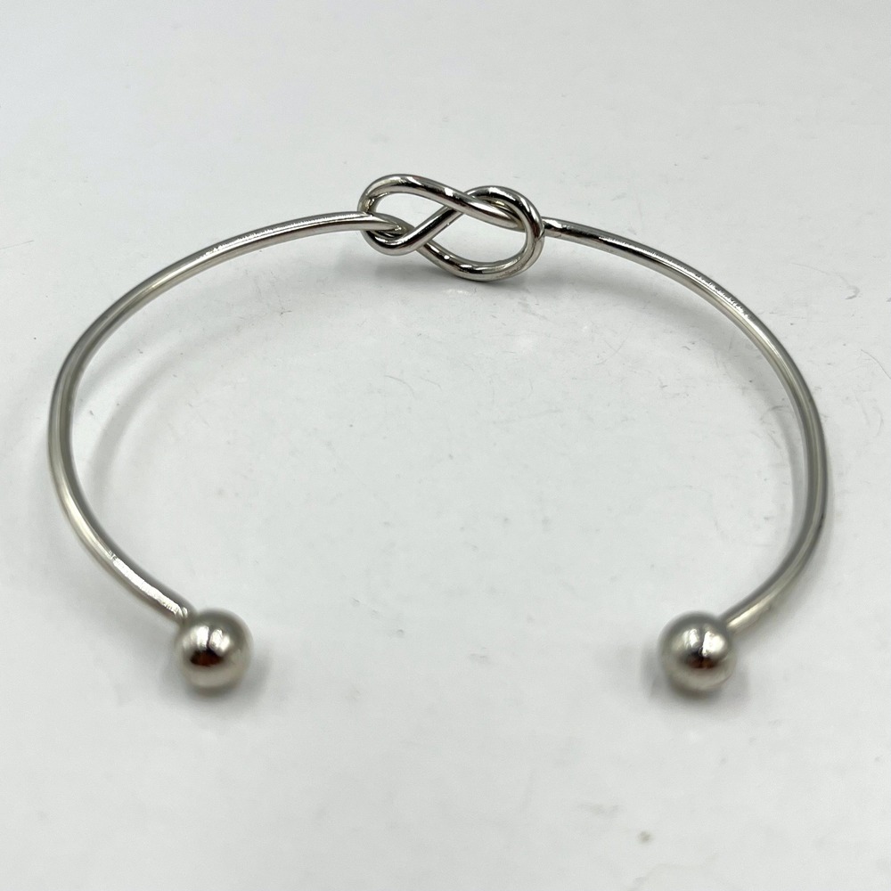 Vintage Elegant Silver Tone Love Knot Cuff Bangle Bracelet‎ Friendship Infinity